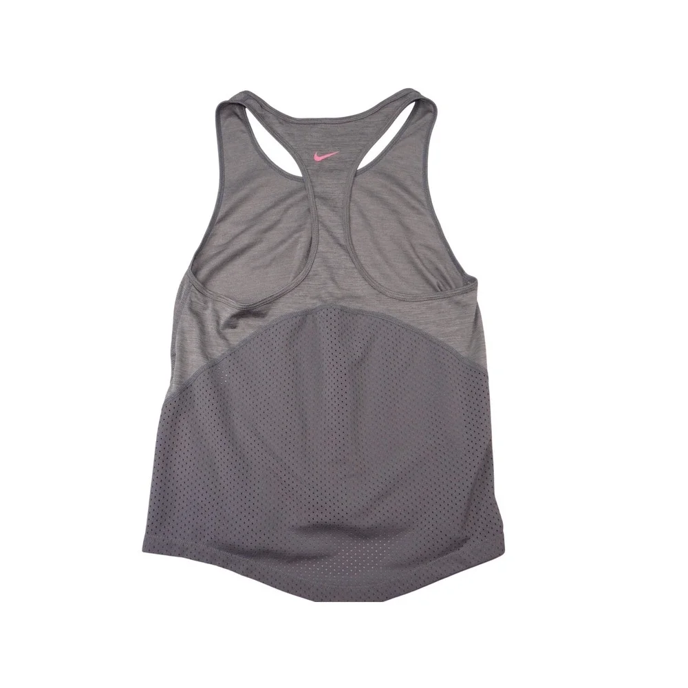 Nike Dri Fit Racerback Tank Top Gray Pink Stripes Athletic Workout Size‎ S